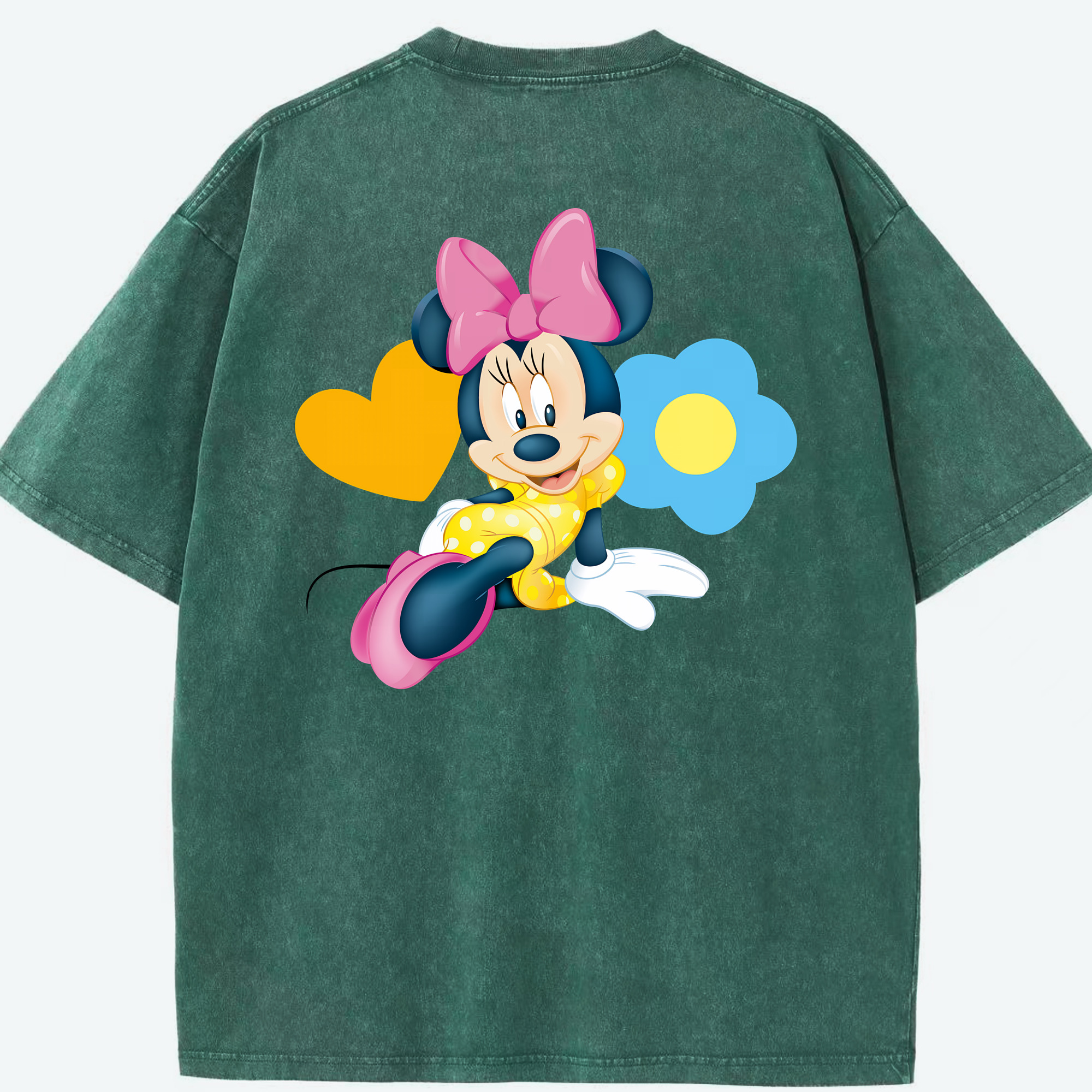 （画像用） ミッキーマウス Mickey Mouse 綿100% ヴィンテージ風 半袖Tシャツ（背面プリント）
